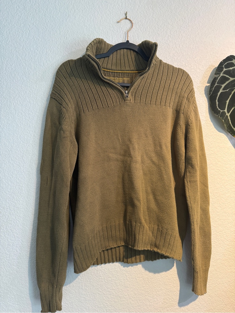 Vintage Men’s thick cotton Quarter zip sweater